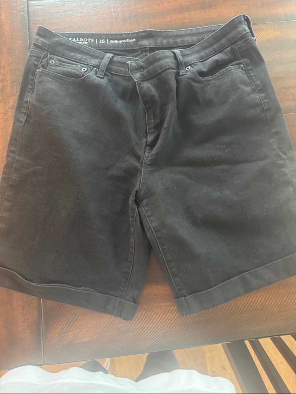 Talbots Black Cuffed Girlfriend Shorts